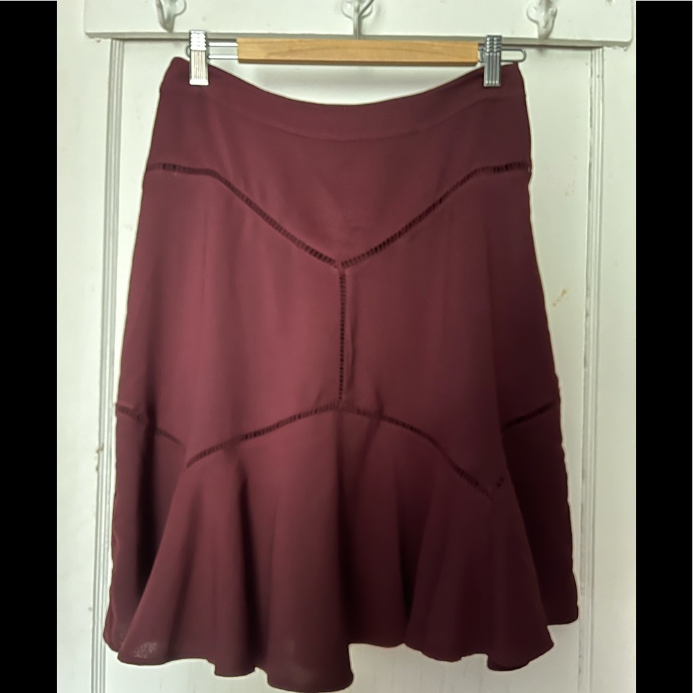 Ann Taylor Burgundy A-Line Skirt